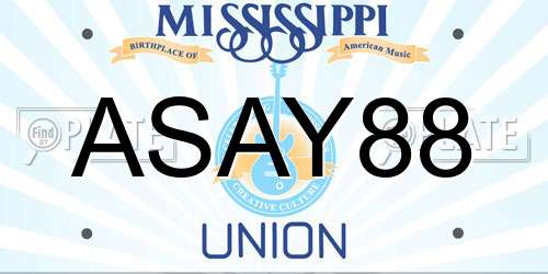ASAY88 Mississippi License Plate