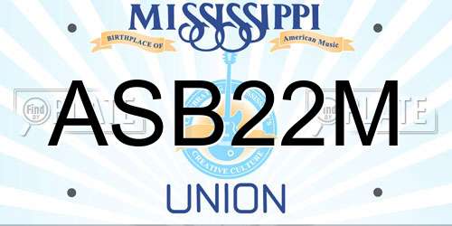 ASB22M Mississippi License Plate