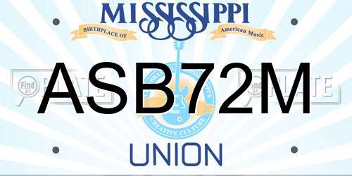 ASB72M Mississippi License Plate