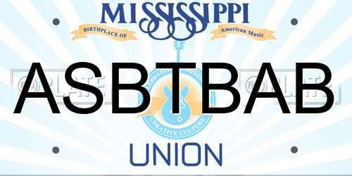 ASBTBAB Mississippi License Plate