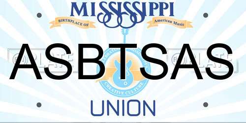 ASBTSAS Mississippi License Plate