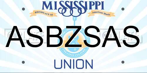 ASBZSAS Mississippi License Plate