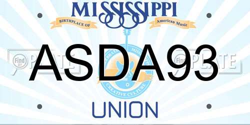ASDA93 Mississippi License Plate