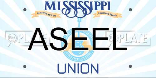 ASEEL Mississippi License Plate