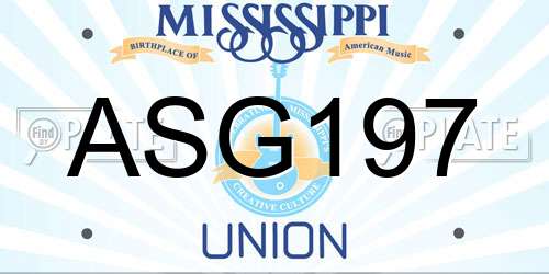 ASG197 Mississippi License Plate