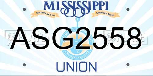 ASG2558 Mississippi License Plate