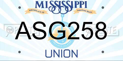ASG258 Mississippi License Plate