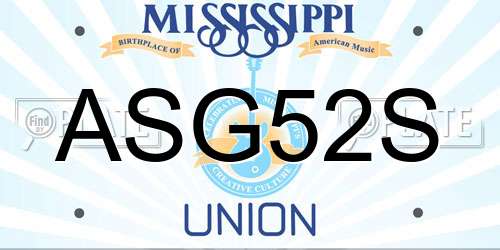 ASG52S Mississippi License Plate