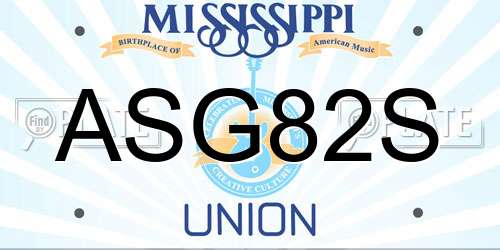 ASG82S Mississippi License Plate