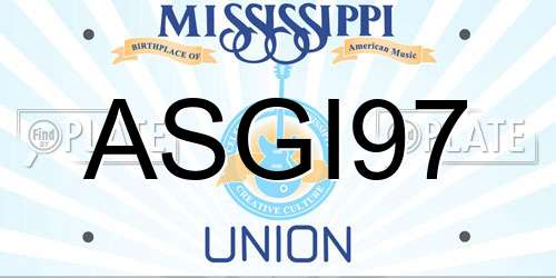 ASGI97 Mississippi License Plate