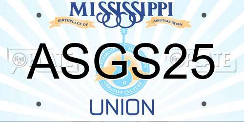 ASGS25 Mississippi License Plate