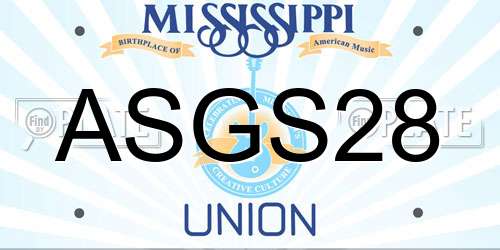 ASGS28 Mississippi License Plate