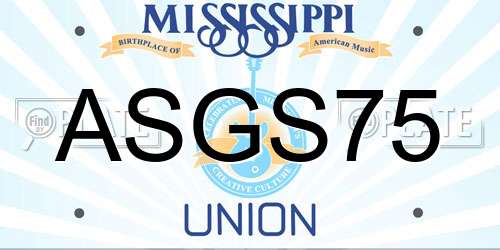 ASGS75 Mississippi License Plate