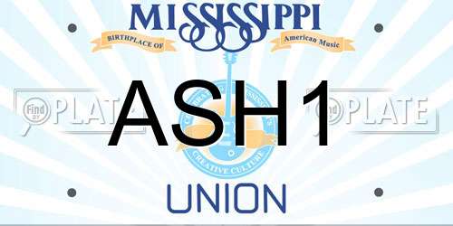 ASH1 Mississippi License Plate