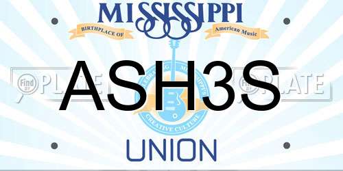 ASH3S Mississippi License Plate