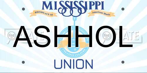 ASHHOL Mississippi License Plate