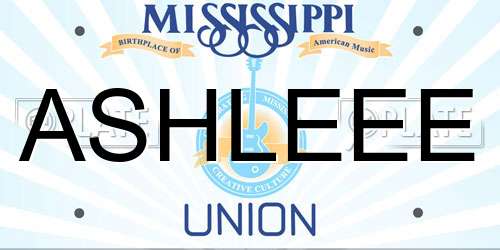 ASHLEEE Mississippi License Plate