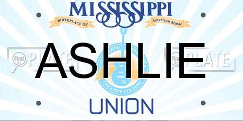 ASHLIE Mississippi License Plate