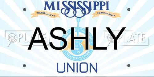 ASHLY Mississippi License Plate