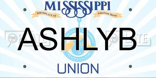 ASHLYB Mississippi License Plate