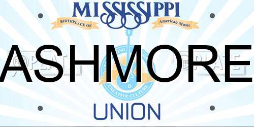 ASHMORE Mississippi License Plate