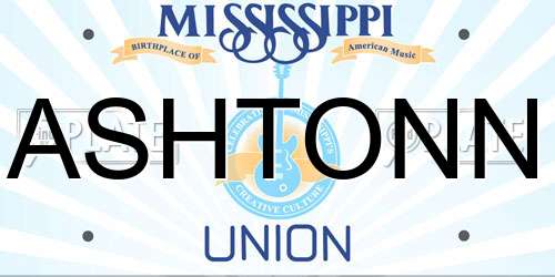ASHTONN Mississippi License Plate