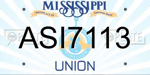 ASI7113 Mississippi License Plate
