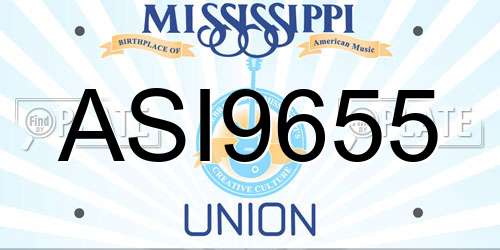 ASI9655 Mississippi License Plate