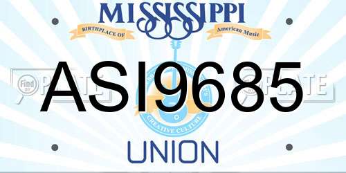 ASI9685 Mississippi License Plate
