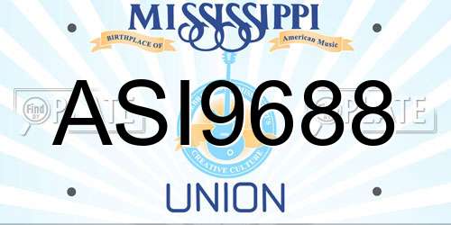 ASI9688 Mississippi License Plate