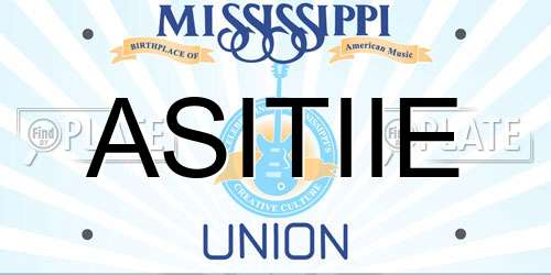 ASITIIE Mississippi License Plate