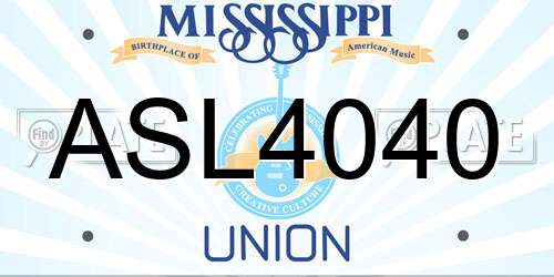 ASL4040 Mississippi License Plate