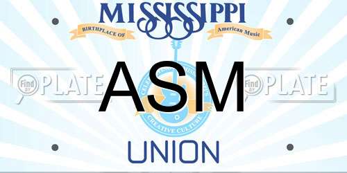 ASM Mississippi License Plate