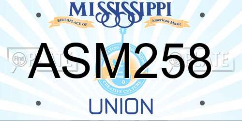 ASM258 Mississippi License Plate