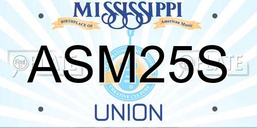ASM25S Mississippi License Plate
