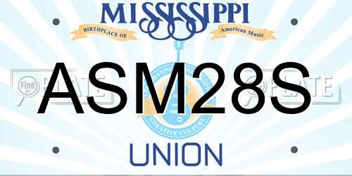 ASM28S Mississippi License Plate