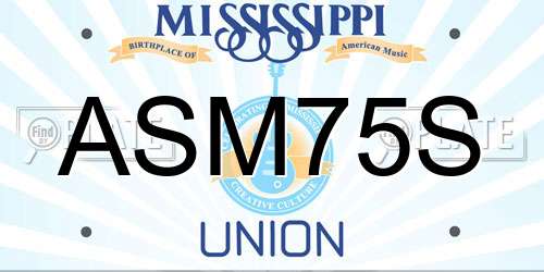 ASM75S Mississippi License Plate