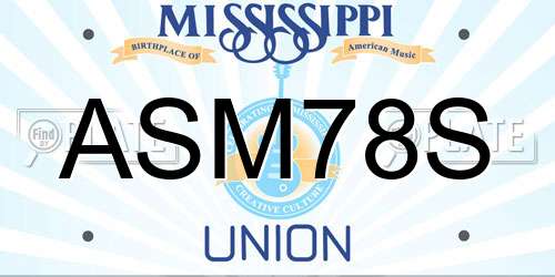 ASM78S Mississippi License Plate