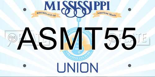 ASMT55 Mississippi License Plate