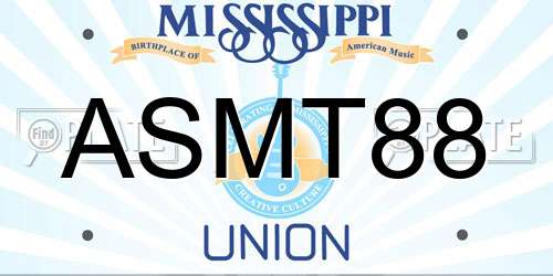 ASMT88 Mississippi License Plate