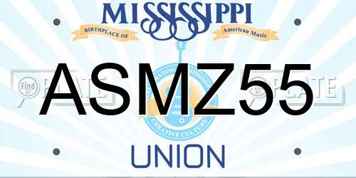 ASMZ55 Mississippi License Plate