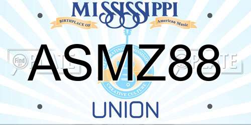 ASMZ88 Mississippi License Plate