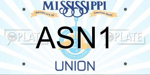 ASN1 Mississippi License Plate