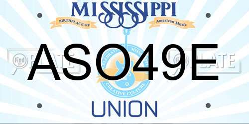 ASO49E Mississippi License Plate