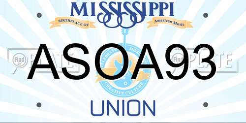 ASOA93 Mississippi License Plate