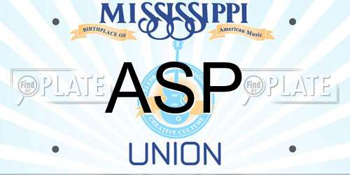 ASP Mississippi License Plate