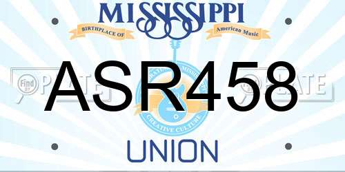 ASR458 Mississippi License Plate