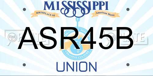 ASR45B Mississippi License Plate