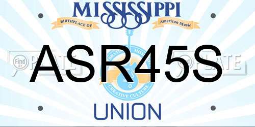 ASR45S Mississippi License Plate