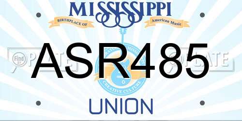 ASR485 Mississippi License Plate